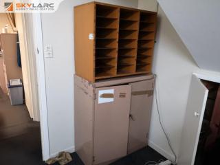 Steel 2-Door Storage Cabinet & MDF Pigeon Hole Shelf Unit