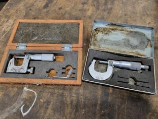 Mitutoyo 0-1" Micrometer & Wall Thickness Micrometer