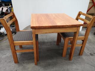 Stylish Macrocarpa Cafe Table and Chairs Set