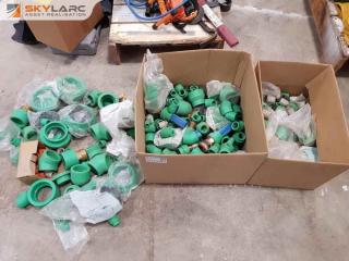 Large Lot of Aquatherm Green Pipe Fittings