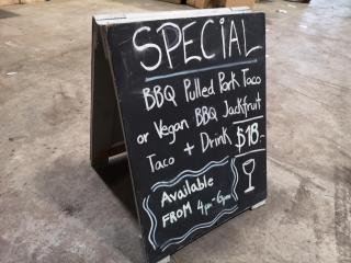 Rustic Chalk Writable Double Sided Signage for Cafe Restaurant