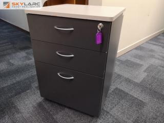 3-Drawer Lockable Office Mobile Drawer Unit