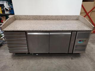 Forcar Granite Topped Stainless Steel Refrigerated Counter Cabinet