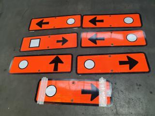 7 Aluminium Reflective Orange Directional Signs
