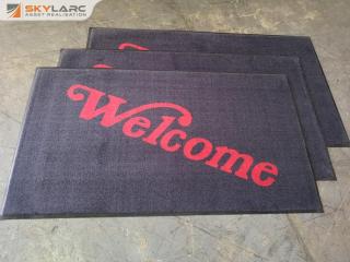 3x Carpeted Welcome Floor Mats, Commercial Grade, 850x1500mm