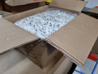 2500x Fit E-Fix Cabinet Cam Connectors, White, Bulk Lot