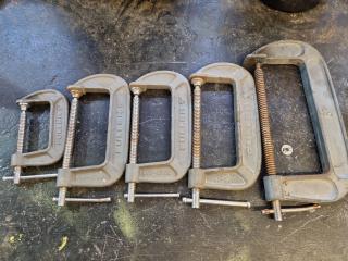 5x Assorted G-Clamps