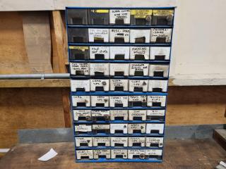 2x 25-Drawer Benchtop Small Parts Storage Cabinets