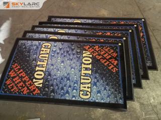 5x Workshop Slippery When Wet Slogan Floor Mats, 850x1500mm