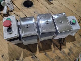 Assorted Industrial Electrical Boxes, Control Buttons