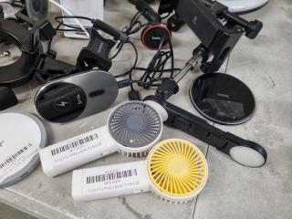 Assorted Chargers, Lights, Phone Stands, Mounts, & More