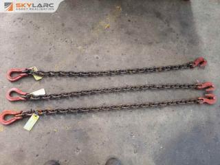 3x 3150kg Single Leg Lifting Chain Slings