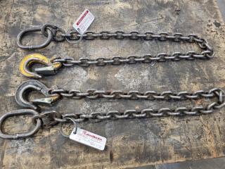 2x Sungle Leg Lifting Chain Assemblies, 2000kg Capacities