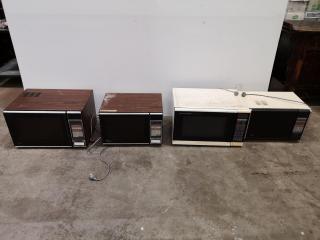 4x Old Model Microwave Ovens, Very Rough Condition