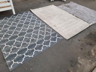 3x Assorted Used Floor Rugs