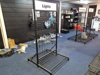Double Sided Retail Display Shelf & Hook Rack Unit