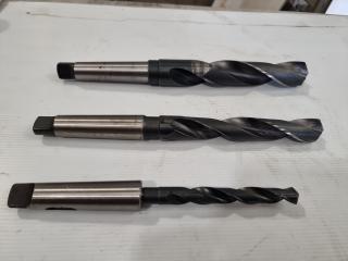 3 Assorted Morse Taper 4 HSS Drills
