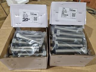 304 Grade Stainless M16x80 Hex Head Set Bolts, 50x Units