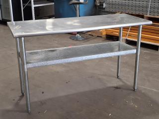 Stainless Steel Work Table with Galvanised Shelf