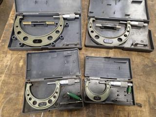 4x Mitutoyo Imperial Outside Micrometers