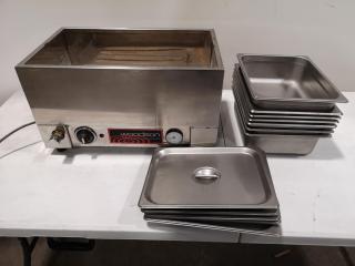 Woodson Benchtop Bain Marie Commercial Food Warmer w/ Trays