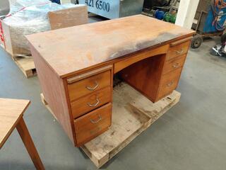 Wooden Office Desk with Drawers