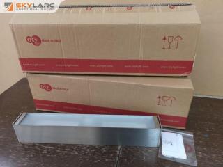 2x Quality Brushed Steel Wall Up & Down Lights Box 50 by Oty, New