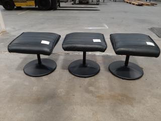 3 x Faux Leather Cushioned Foot Rest