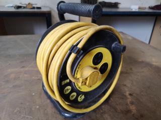 HPM 25-Metre 10A Power Extension Cable Lead on Reel w/ 4x Power Sockets