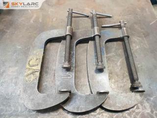 3 x 200mm Plate Steel Clamps