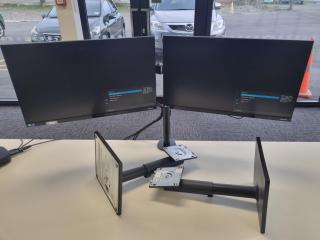 2x Samsung 24" IPS Full HD Monitors w/ Base & Dual Stand
