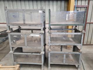 6x Stackable Stillage Workshop Storage Bins