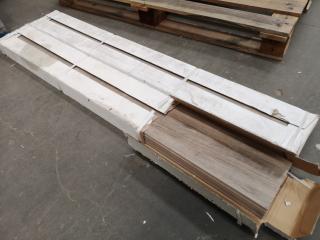 10x Faux Wood Styled Porcelian Floor Tiles, 1200x150mm Size