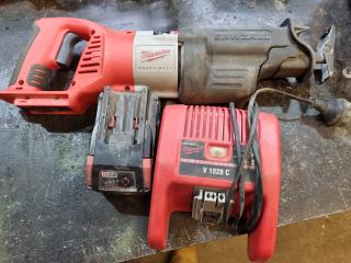 Milwaukee 28V Reciprocating Sawzall Saw w/ Battery & Charger