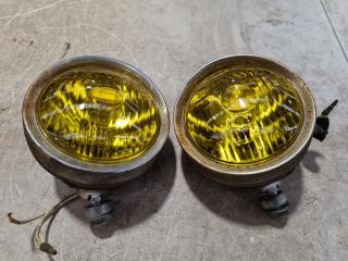 Pair of Vintage Yellow Vehicle Lights