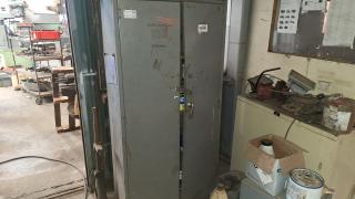 Paint Cabinet with Paint Supplies