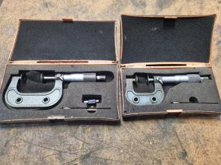 2x Mitutoyo Disk Micrometers, Range 0" to 2"