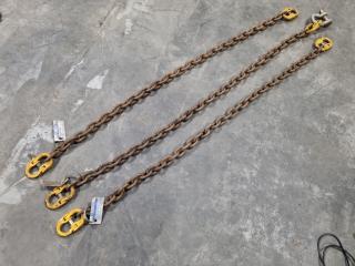 3x Lifting Chain Assemblies, 3200kg Capacities