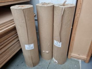 3x Newsprint Counter Rolls, Each 800mm x 400 metres