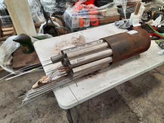 Assorted Lot of Welding Wire and Stand