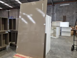 3x Opaque Brown Glass Panels