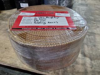 2x Industrial Conveyor Belt Rolls, 65x10,300mm