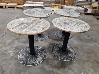 4x Outdoor Cafe Tables, some repairs needed