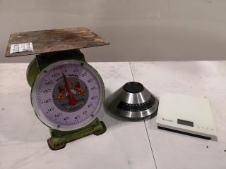 3x Assorted Benchtop Kitchen Scales