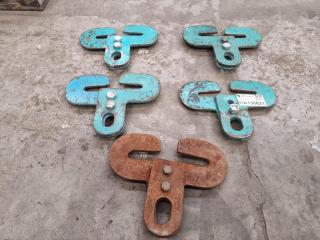 5 x Industrial I-Beam Hooks