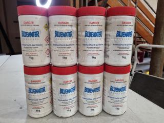 8x 1kg Bottles of Bluewater Stabilised Pool Chlorine