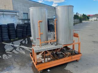 Stainless Steel Tanks On Mobile Frame