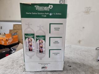 Tobin 2x 1L Sterile Saline Solution Refill Bottles