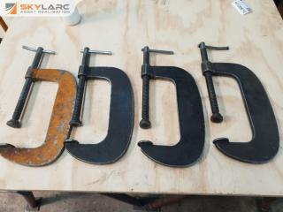 4 x 200mm Plate Steel Clamps