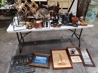 Assorted Home or Cafe Decor Items, Antiques & Artwork